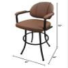 Tobias Designs 34" Vinyl Swivel Bar Stool in Ocean Coffee and Dark Brown view 2