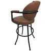 Tobias Designs 34" Vinyl Swivel Bar Stool in Ocean Coffee and Dark Brown view 3