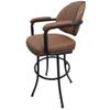 Tobias Designs 34" Vinyl Swivel Bar Stool in Ocean Coffee and Dark Brown view 4