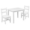 Flash Furniture Kyndl Kids Solid Hardwood Table and Chair Set for Playroom, Bedroom, Kitchen - 3 Piece Set - White view 1