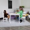 Flash Furniture Kyndl Kids Solid Hardwood Table and Chair Set for Playroom, Bedroom, Kitchen - 3 Piece Set - White view 3