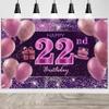 22nd Birthday Decorations for Girls IMISI Happy Birthday Banner Pink Decorations for A Party Birthday Backdrop for Women view 1