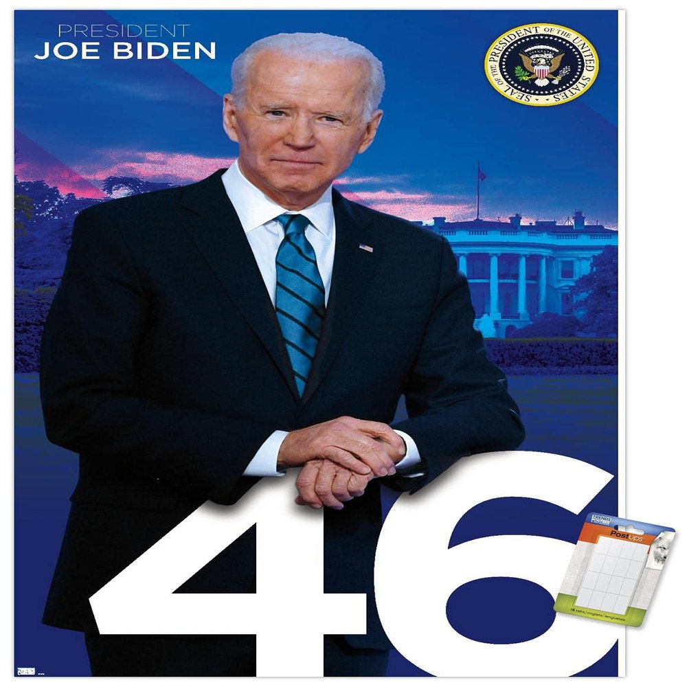Trends International Joe Biden - President Wall Poster, 34L x 22.4W, Premium Poster & Mount Bundle