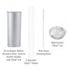 BUILT Double Walled Stainless Steel Tumbler Set with Replacement Lid, 2 Reusable Tritan Wire Straw Cleaning Brush in Gift Box, 20 Ounce, Black view 3