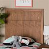 Baxton Studio Monroe Modern Transitional and Rustic Ash Walnut Finished Wood Twin Size Headboard view 2
