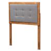 Baxton Studio Sarine Mid-Century Modern Dark Grey Fabric Upholstered and Walnut Brown Finished Wood Twin Size Headboard view 1