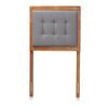 Baxton Studio Sarine Mid-Century Modern Dark Grey Fabric Upholstered and Walnut Brown Finished Wood Twin Size Headboard view 4
