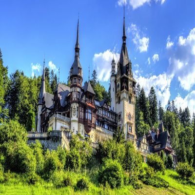 Iconic Arts Laminated 24x36 Poster: peles Castle in sinaia Romania 4k hd Travel HD