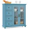 Kitchen Buffet Sideboard with Spacious Tabletop 4 Sliding Drawers and 3-Tier Cabinet Can Be Used As Dining Room Buffet Or As Storage Cabinet view 2