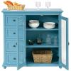 Kitchen Buffet Sideboard with Spacious Tabletop 4 Sliding Drawers and 3-Tier Cabinet Can Be Used As Dining Room Buffet Or As Storage Cabinet view 4