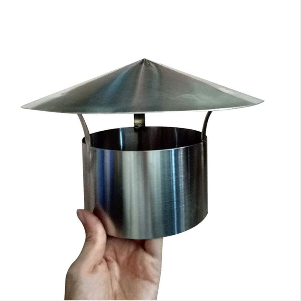 DZDZXQG Chimney Cowl Cap Stainless Steel Roof Chimney Flue Cowl Pipe Rain Cover Protector Cap Ending Heating Stove Exhaust Pipe Chimney Rain Cap Pipe Anti Downdraught Bird Guard Top,160mm
