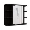 Tuhome Milan Medicine Cabinet with Six External Shelves, Mirror, Three Internal Shelves, Modern Bathroom Storage Solution view 4
