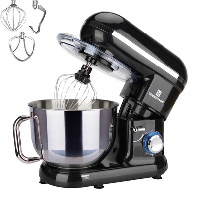 5.8QT 6 Speed Control Electric Stand Mixer with Stainless Steel Mixing Bowl Food Mixer (Black)