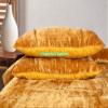 Luxe Boho Decor Crushed Doona Bedding Art Solid Hippie Stylish UO Large Unique Velvet Pillow Cover Set of 2 (Gold, 20x20 Inches) view 3