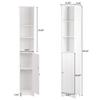 samanoya Bathroom Storage Cabinet,Tall Linen Cabinet with Door and Shelves,Slim Freestanding Linen Tower,Multifunctional Narrow Side Floor Organizer for Small Spaces,White view 3