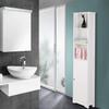 samanoya Bathroom Storage Cabinet,Tall Linen Cabinet with Door and Shelves,Slim Freestanding Linen Tower,Multifunctional Narrow Side Floor Organizer for Small Spaces,White view 4