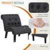 Armless Upholstered Accent Chair Button Tufted Slipper Chair Side Chair for Dining Room Living Room Bedroom Funiture view 3