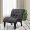 Armless Upholstered Accent Chair Button Tufted Slipper Chair Side Chair for Dining Room Living Room Bedroom Funiture view 4