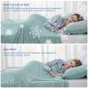 CHOSHOME Cooling Blanket for Hot Sleepers Lightweight Summer Cold Thin Blankets for Sleeping, Hot Flashes Night Sweats, Soft Blanket for Bed, Throw Size, Green view 4