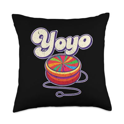 70s Yoyo Retro Vintage Toy I Cool Yoyo Throw Pillow