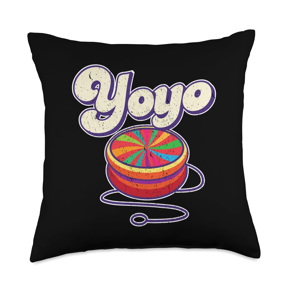 70s Yoyo Retro Vintage Toy I Cool Yoyo Throw Pillow