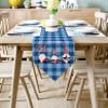 July 4th Table Runner Gnomes Red White and Blue Patriotic Table Runners Kitchen Table Cloth Strip and Star American Flag Table Runners for Independence Day Kitchen Dining Table Decor 13"x108" view 2