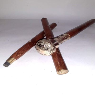 Ganga Nautical Rosewood Crafted Walking Cane with Solid Brass Walking Stick for Women Old Age Materials Solid Brass and Solid Wooden