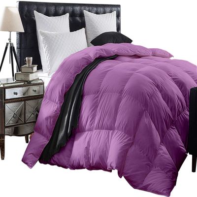 1-Piece All Season Luxurious 800TC Down Alternative Comforter, 100% Egyptian Cotton 100 GSM Comforter Only- Queen Lavender Solid