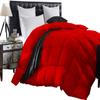 1-Piece All Season Luxurious 800TC Down Alternative Comforter, 100% Egyptian Cotton 100 GSM Comforter Only- Twin Red Solid view 1
