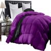 1-Piece All Season Luxurious 800TC Down Alternative Comforter, 100% Egyptian Cotton 100 GSM Comforter Only- RV Short Queen Purple Solid view 1