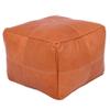 Marrakesh Gallery Square Leather Ottoman Cover  Moroccan Pouf Cover for Living Room & Bedroom, Handmade Leather Pouf Ottoman Slipcover, Coffee Table Footstool unstuffed view 1