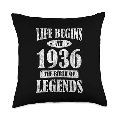87 Years Old Bday 1936 The Birth Of Legends 87th Birthday Throw Pillow