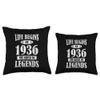87 Years Old Bday 1936 The Birth Of Legends 87th Birthday Throw Pillow view 3