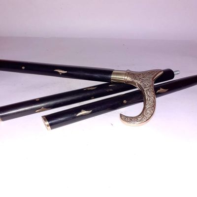 Ganga Nautical Handmade Wooden Derby Walking Stick Cane with Brass Handle