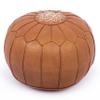 Marrakesh Gallery Genuine Leather Round Pouf Unstuffed - Moroccan Ottoman Footstool, Footrest Cover - Boho Decor - Bohemian Living Room, Bedroom, Kids Room, Gift & Wedding view 1