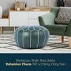Marrakesh Gallery Genuine Leather Round Pouf Unstuffed - Moroccan Ottoman Footstool, Footrest Cover - Boho Decor - Bohemian Living Room, Bedroom, Kids Room, Gift & Wedding view 3