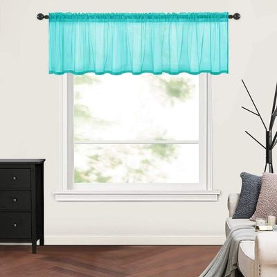 MIULEE Turquoise Window Valance 1 Panel 54W x 18L