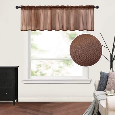 MIULEE Chocolate Brown Window Valance 1 Panel 54W x 18L