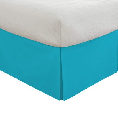 Aspire Linen 550-TC Long Staple Egyptian Cotton Split Cornor Bed Skirt with 20" inch Drop Length (Turquoise Color) Solid Pattern King Size