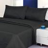 Myrtle Collection Damask Stripe Premium Quality 550-TC Egyptian Cotton 4-PCs Sheet Set Fits 10-12 Inch Deep Pockets (1 Fitted, 1 Flat, 2 Pillowcase) Best-Bedding Set(King Size, Black) view 1