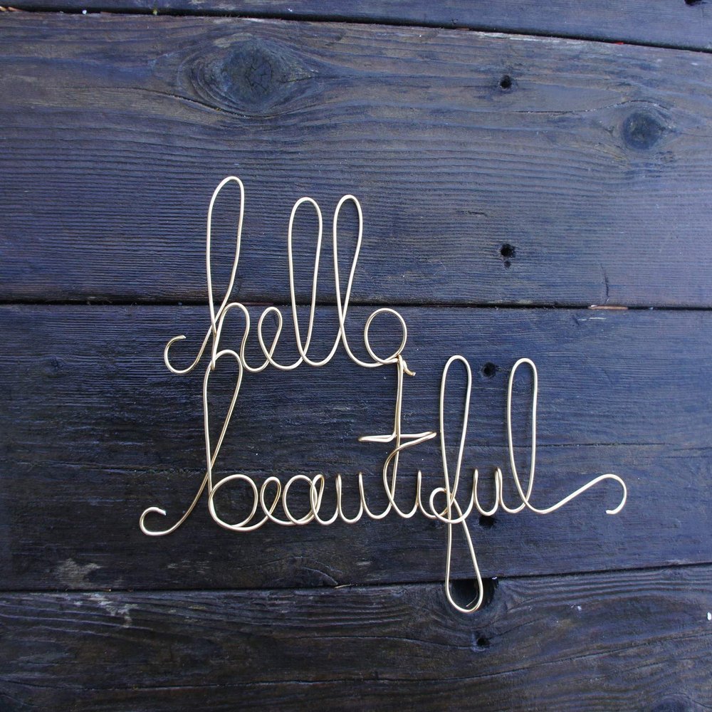 Hello Beautiful Hanging Sign For Wall Decor Bathroom, Diva Room, Nursery, Spa, Salon
