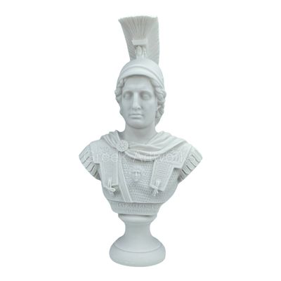 Alexander The Great Greek Macedonian King Bust Head Cast Marble Sculpture Statue 14.41 inches