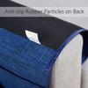 FLYILY Sofa Armrest Organizer Non-Slip Arm Chair Hanging Caddy Remote Control Holder for Magazine, Phone, Books, Glasses(Navy,13in) view 4