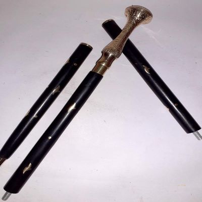 Ganga Nautical Victorian Style Designer Brass Handle Cane Vintage Nautical Wooden Walking Stick