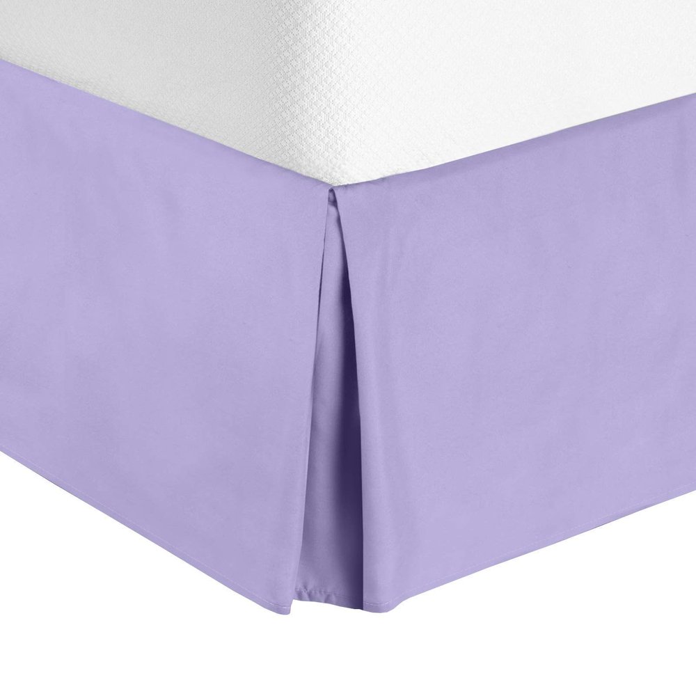 1000 Thread Count 100% Egyptian Cotton 1 PC Bed Skirt 30" inch Drop with Splited Corners. (Twin XL, Lavender Solid)