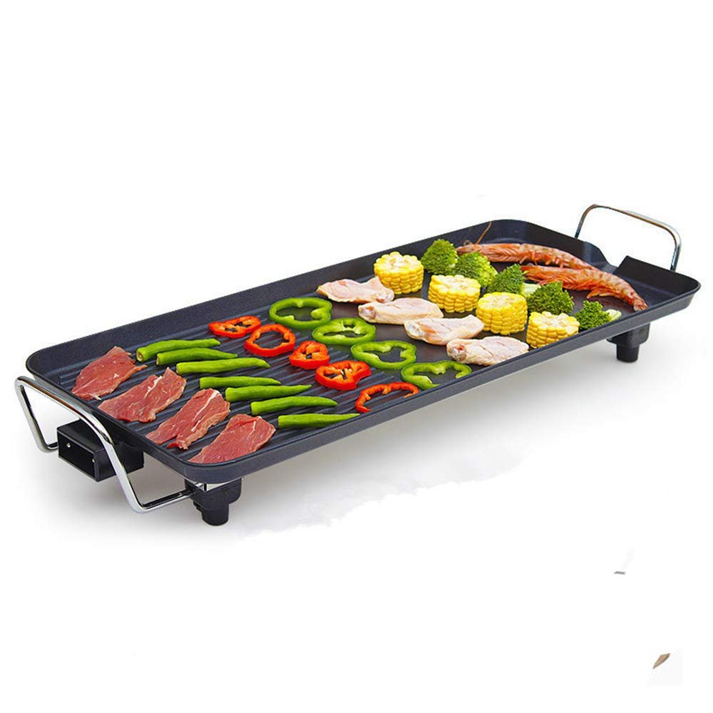 Electric Griddle Grill, Family Indoor BBQ, waterproof Smokeless Coated Non-Stick Griddle Pan, 5-Level Control with Adjustab le Temperature, for Camping Indoor Outdoor Parties (68CM*28CM)