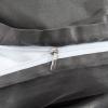 100% Satin 1 Piece Grey Queen/Full Size Satin Duvet Cover Set, High Thread Count,Ultra Soft Silk Like Satin Bedding Set with Zipper & Corner Ties All Seasons Comforter Cover 4 Pillow Shams view 3