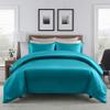 100% Satin 1 Piece Emerald Green Oversized King Size Satin Duvet Cover Set, High TC Silk Like Satin Bedding Set with Zipper & Corner Ties All Seasons Comforter Cover 4 Pillow Shams view 1