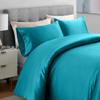 100% Satin 1 Piece Emerald Green Oversized King Size Satin Duvet Cover Set, High TC Silk Like Satin Bedding Set with Zipper & Corner Ties All Seasons Comforter Cover 4 Pillow Shams view 2