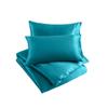 100% Satin 1 Piece Emerald Green Oversized King Size Satin Duvet Cover Set, High TC Silk Like Satin Bedding Set with Zipper & Corner Ties All Seasons Comforter Cover 4 Pillow Shams view 4